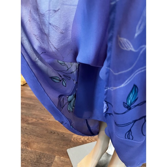 Steppin Out Floral Slip Maxi Dress Size 7/8 Periwinkle Sheer Strappy 90s - Picture 6 of 8